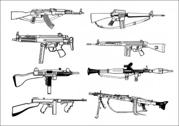 Раскраски оружие мп5 пистолет пулемет чертеж огнестрельное оружие штурмовая винтовка