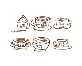 Стилизация чашки кофе еда вектор кофейная чашка раскраски скетчинг чашка