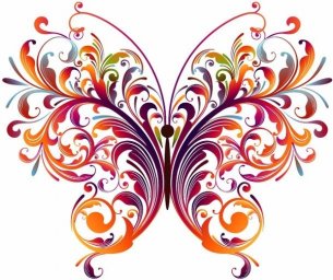 Цветочный орнамент узоры растровые узоры узоры бабочки ажурные бабочки 661