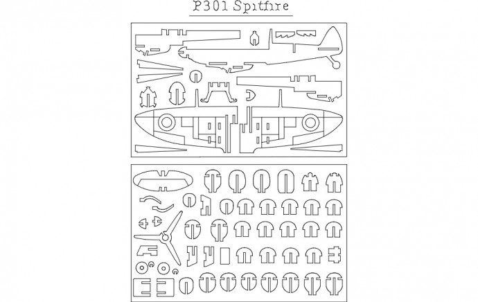 Скачать dxf - Выпиливание из фанеры-чертёж самолёта истребитель из фанеры чертежи