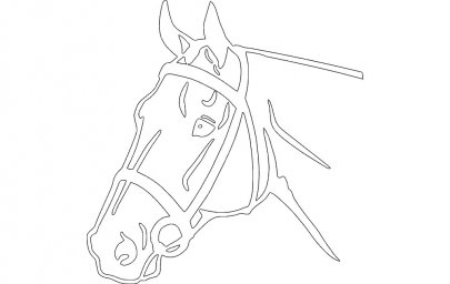 Скачать dxf - Контур головы лошади для вырезания морда лошади эскиз