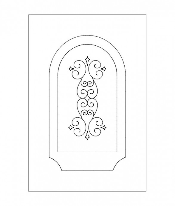 Скачать dxf - Узор на дверь dxf трафарет орнамент узоры рисунки