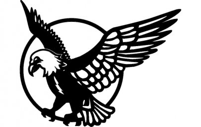 Скачать dxf - Трафарет орла логотип орел черно белый сокол вектор