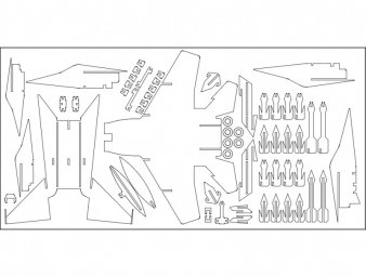 Скачать dxf - Трафарет самолёта су 27 для склеивания самолеты из