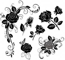 Векторные цветы чб цветы векторные узоры розы узор из цветов