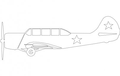 Скачать dxf - Рисунок самолета як-3 легко самолёты авиация як-7 схема