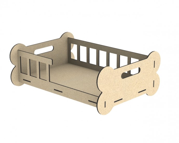 Скачать dxf - Деревянная кроватка коечка для собаки с бортиками кроватка