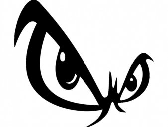Скачать dxf - Злой глаз лого злые глаза логотип наклейки на