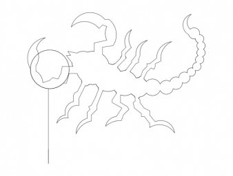 Скачать dxf - Скорпион карандашом скорпион контур скорпион рисунок скорпион скорпион