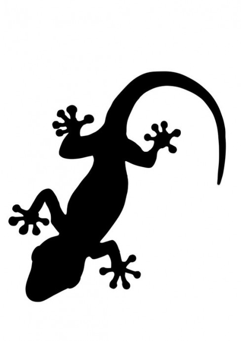 Скачать dxf - Ящерица рисунок силуэт ящерка трафарет трафарет ящерица геккон