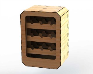 Скачать dxf - Ящик для бутылок деревянный винный стеллаж из дерева