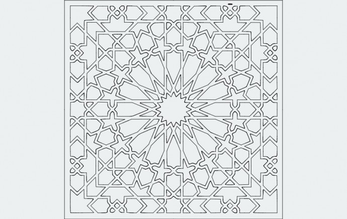 Скачать dxf - Узор арабеска геометрические узоры арабеска орнамент раскраска исламский