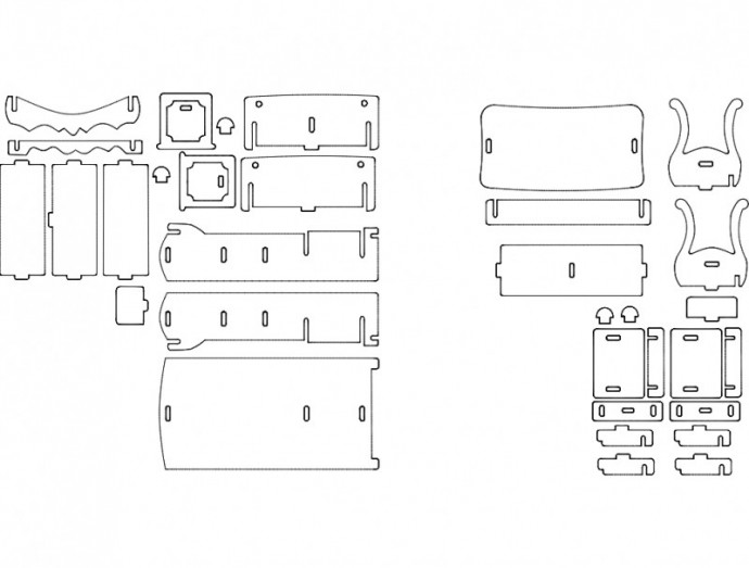Скачать dxf - Кукольная мебель из фанеры чертежи с размерами трафареты