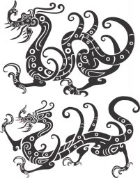 Китайский дракон узор китайский дракон китайский орнамент китайский дракон наклейка