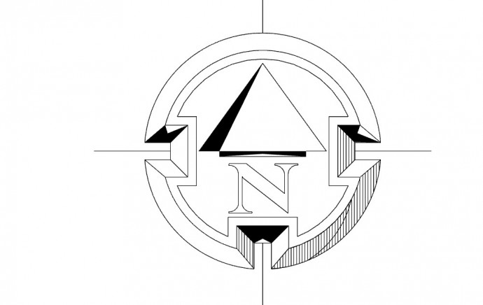 Скачать dxf - Antichamber логотип иконка стрелки стрелка севера dwg