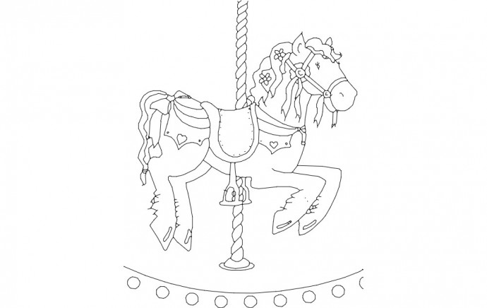 Скачать dxf - Карусельные лошадки раскраска раскраска лошади карусель рисунок лошадки