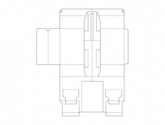 Скачать dxf - Развертка картонной упаковки вертикальная коробка развертка развертка ящика