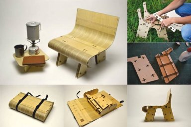 Скачать dxf - Картонная мебель мини кресло мебель предметы интерьера мебель