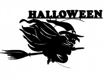 Скачать dxf - Хэллоуин монохром хэллоуин хэллоуин черно белые наклейка ведьма