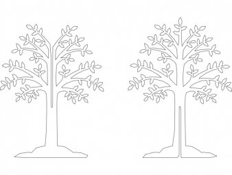 Скачать dxf - Деревья шаблоны для вырезания зима гондор раскраски трафарет