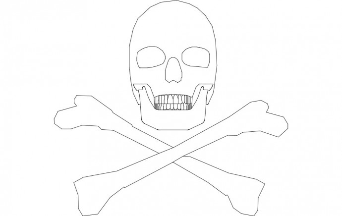 Скачать dxf - Череп карандашом для начинающих череп карандашом поэтапно пиратский