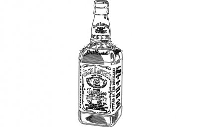 Скачать dxf - Бутылка джека дэниэлса рисунок виски джек дэниэлс рисунок