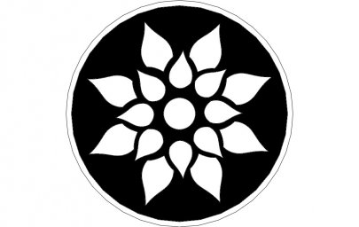 Скачать dxf - Орнамент трафарет орнамент символ цветок с восемью лепестками