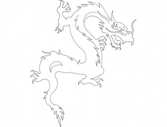 Скачать dxf - Китайский дракон раскраска лёгкая китайский дракон трафарет для