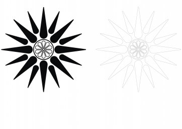 Виргинская звезда македонии символы символ македонии символы вектор татуировка солнце 2693