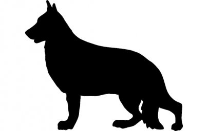 Скачать dxf - Черная овчарка силуэт собака силуэт german shepherd силуэт
