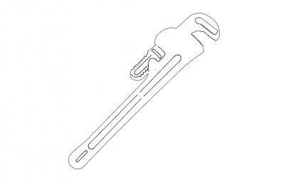 Скачать dxf - Газовый ключ рисунок инструмент инструменты wrench рисунок карандашом