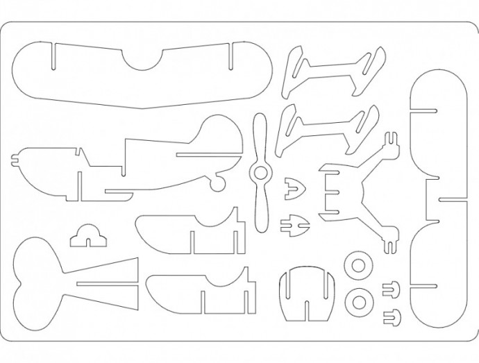 Скачать dxf - Шаблоны для выпиливания чертежи 3д самолета из фанеры