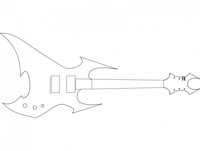 Скачать dxf - Чертежи гитары рок чертеж электрогитары чертёж электрогитары айбанеза