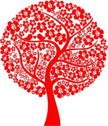 Дерево с сердечками силуэт сердце дерево дерево с сердечками контур