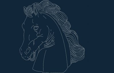 Скачать dxf - Лошадь dxf принт голова лошадь эскиз лошади рисунок
