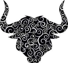 Скачать dxf - Стилизация быка антистресс силуэт головы быка бык татуировка