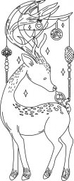 Скачать dxf - Раскраска волшебный олень животные раскраска антистресс витраж раскраска
