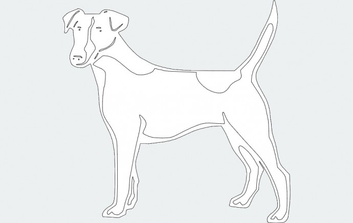 Скачать dxf - Контур собаки для рисования эскиз собаки разукрашка собака