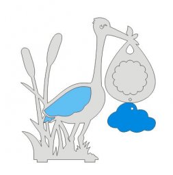 Макет аист с малышом иллюстрация