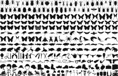 Силуэты животных животные силуэт векторные рисунки силуэты насекомых силуэт