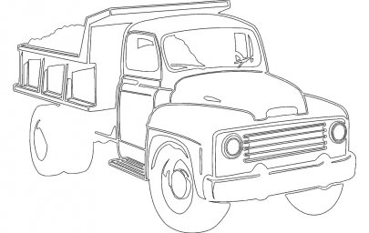 Скачать dxf - Раскраска машина ретро грузовик автомобиль раскраска грузовики раскраски