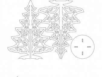 Скачать dxf - Новогодние вытынанки елка объемные елки из бумаги своими
