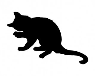 Скачать dxf - Кошачий силуэт кошка силуэт трафареты силуэты испуганной кошки