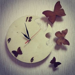 Макет часов с бабочками часы с бабочками часы декор декоративные
