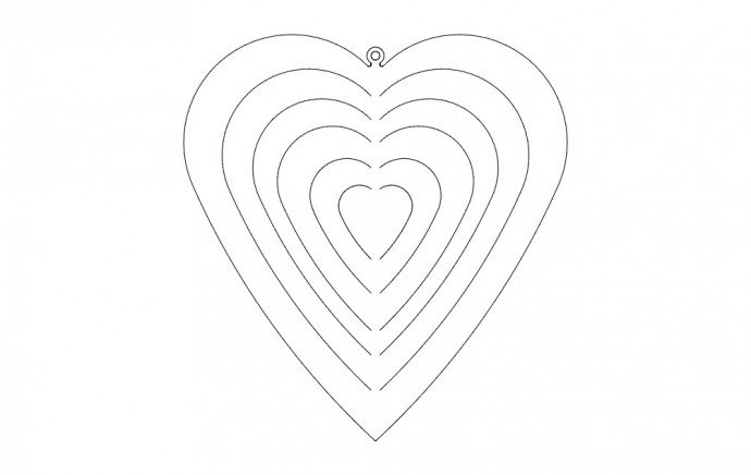 Скачать dxf - Трафарет сердца для валентинки разукрашка сердечко шаблон сердца