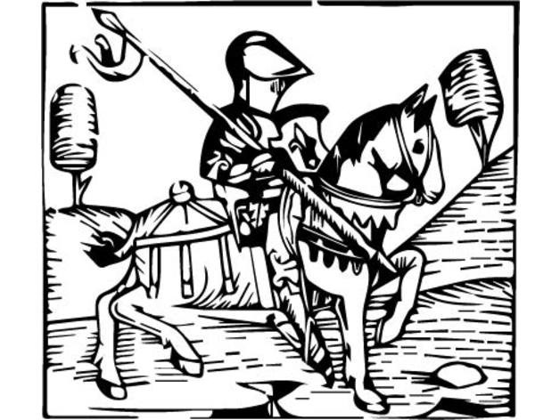 Скачать dxf - Рыцарь гравюра иллюстрация средневековые рисунки рыцарей по дереву