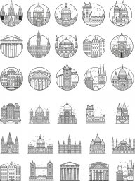 Векторные иконки здания архитектурные иконки вена город иконка дизайн иконка