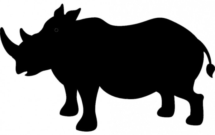 Скачать dxf - Носорог силуэт носорог контур силуэт животного носорога носорог