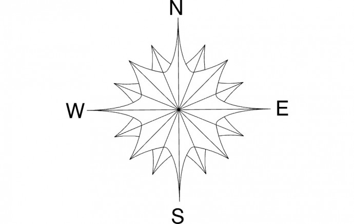 Скачать dxf - Роза ветров пошагово