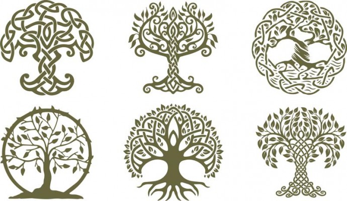 Скачать dxf - Круглые кельтские узоры дерево кельтское дерево кельтский орнамент